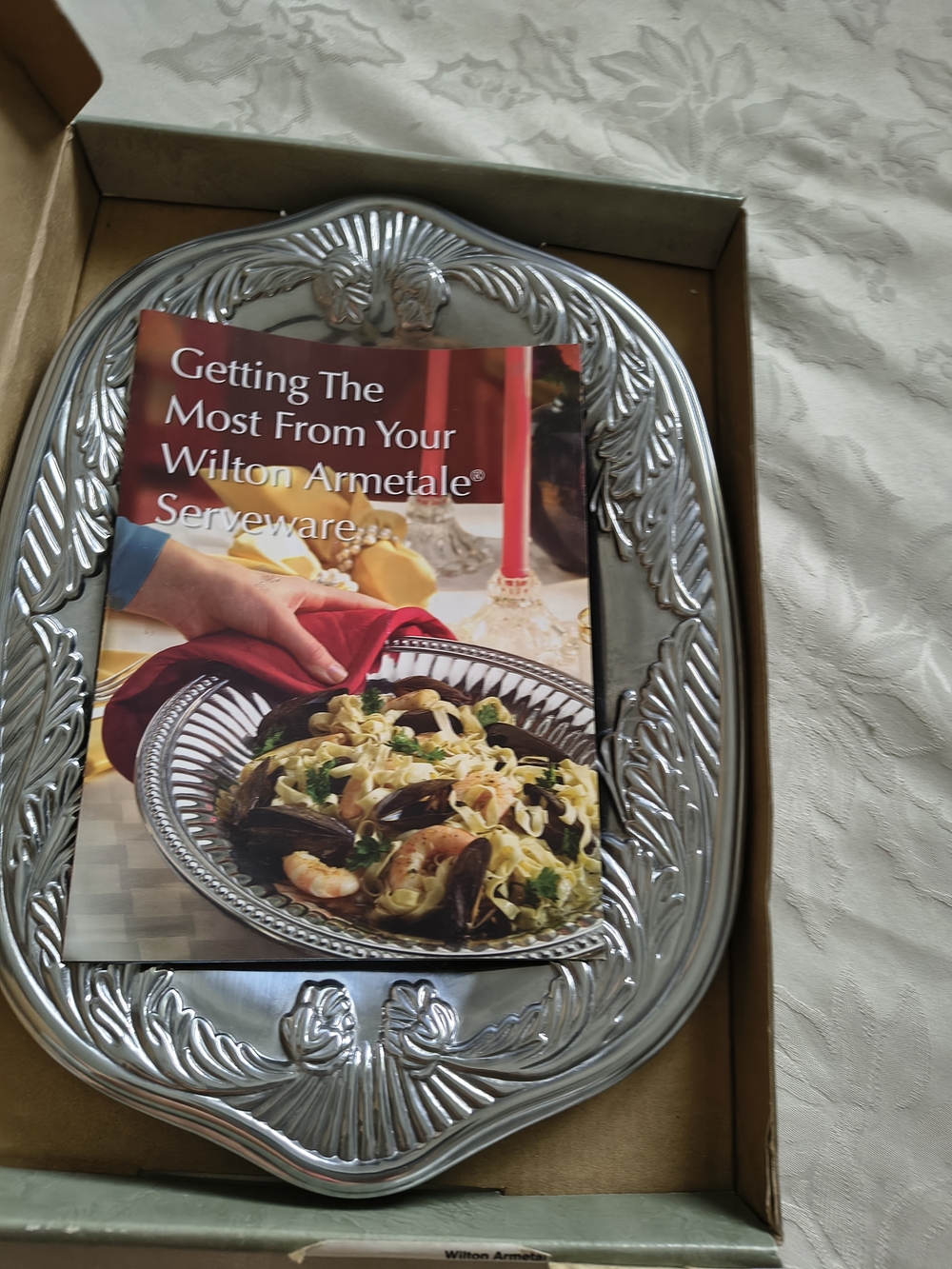 Wilton Armetale Silver Decorative Serving Tray